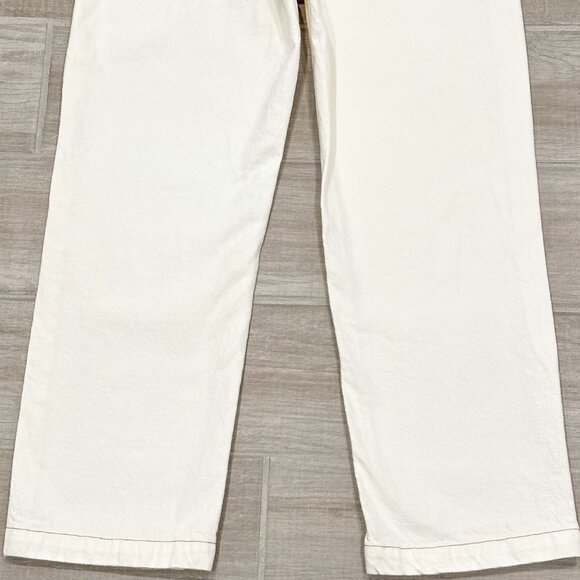 Zara Cotton Denim Jumpsuit Boilersuit with Contrast Topstitching in Ecru Size XS - Picture 15 of 16